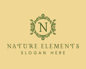 Natural Organic Leaf Ornamental  logo design