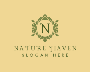 Natural Organic Leaf Ornamental  logo design