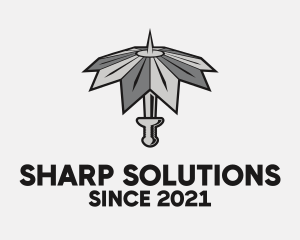 Umbrella Sword Weapon logo design