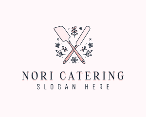 Floral Icing Spatula logo design