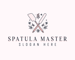 Floral Icing Spatula logo design