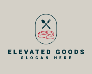 Minimalist Meat Restaurant logo design