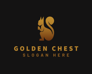 Golden Squirrel Animal logo design