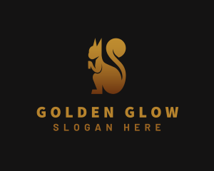 Golden Squirrel Animal logo design