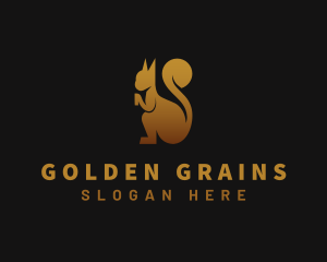 Golden Squirrel Animal logo design