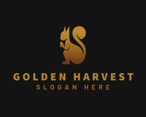 Golden Squirrel Animal logo design