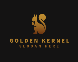 Golden Squirrel Animal logo design