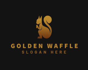 Golden Squirrel Animal logo design