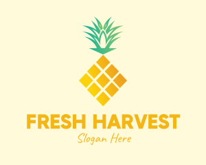 Pineapple Fruit Diamond logo design