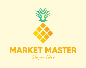 Pineapple Fruit Diamond logo design