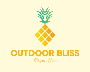 Pineapple Fruit Diamond logo design