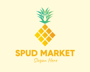 Pineapple Fruit Diamond logo design