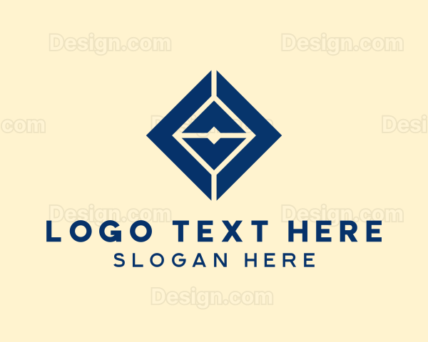 Geometric Blue Diamond Logo