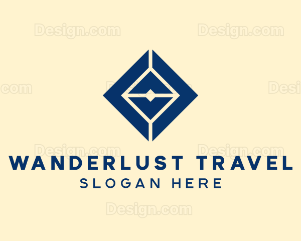 Geometric Blue Diamond Logo