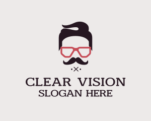 Hipster Glasses Face  logo design