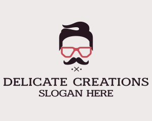 Hipster Glasses Face  logo design