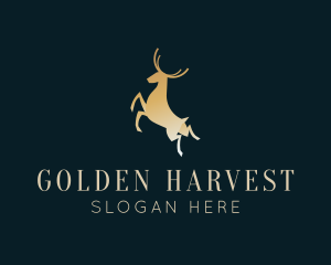 Golden Premium Deer logo design