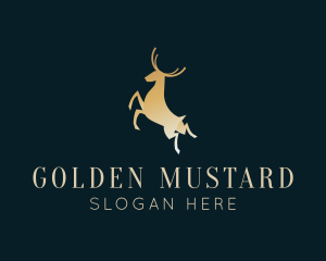 Golden Premium Deer logo design