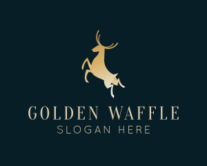 Golden Premium Deer logo design