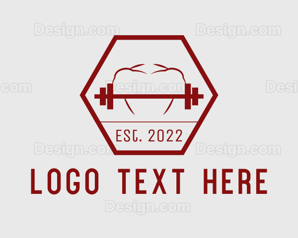 Hipster Weightlifter Gym Logo