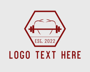 Hipster Weightlifter Gym logo