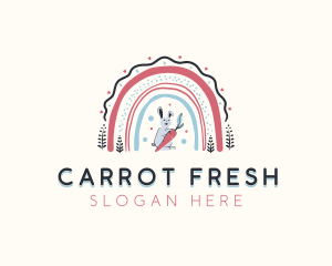 Bunny Carrot Rainbow logo design