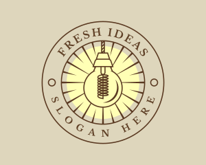 Electric Lightbulb Idea logo design