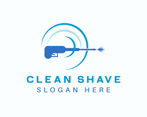 Blue Pressure Washer Cleaning logo design