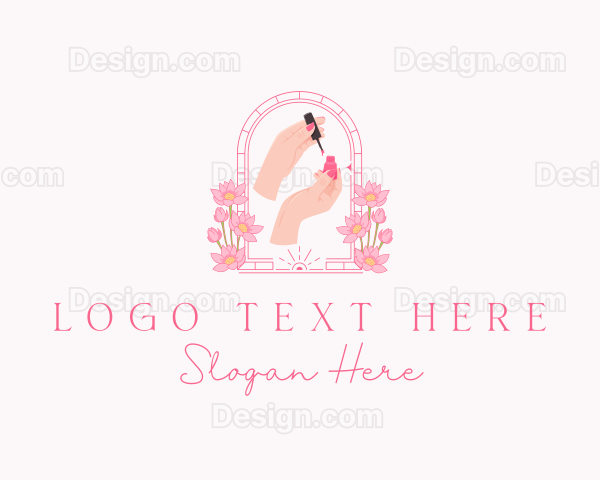 Floral Nail Salon Logo