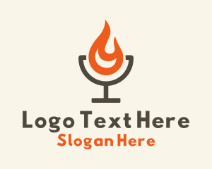 Minimalist Flaming Cocktail Logo