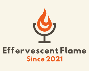 Minimalist Flaming Cocktail logo design