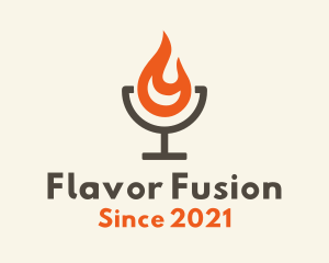 Minimalist Flaming Cocktail logo