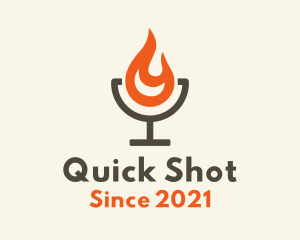 Minimalist Flaming Cocktail logo design