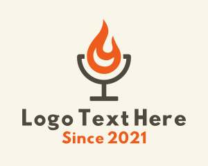 Shot - Minimalist Flaming Cocktail logo design