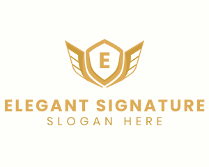 Elegant Crest Wings logo design