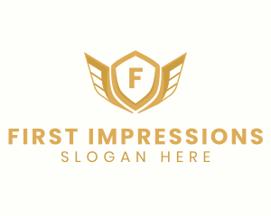 Elegant Crest Wings logo design