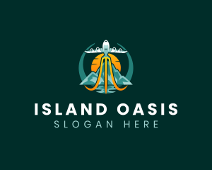 Airplane Mountain Island logo design