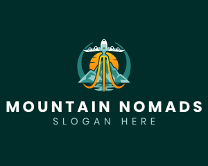 Airplane Mountain Island logo design