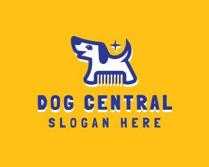 Dog Comb Grooming logo design