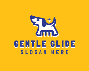 Dog Comb Grooming logo design