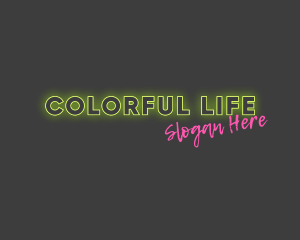 Neon Glow Club Wordmark logo design