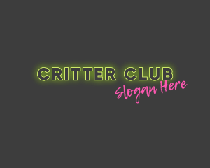 Neon Glow Club Wordmark logo design