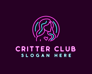 Neon Sexy Model logo design