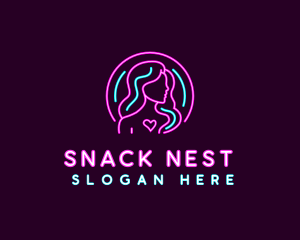 Neon Sexy Model logo design