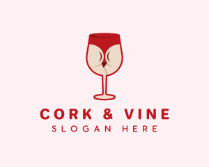 Wine Glass Bikini logo design