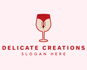 Wine Glass Bikini logo design