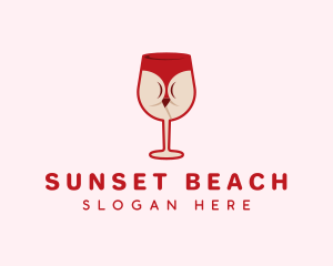 Wine Glass Bikini logo design