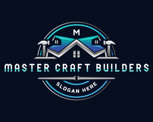 Roof Hammer Contractor logo design