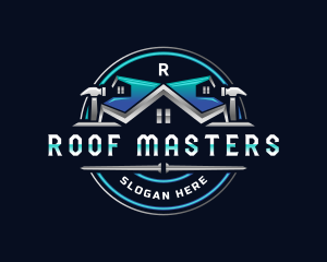 Roof Hammer Contractor logo design