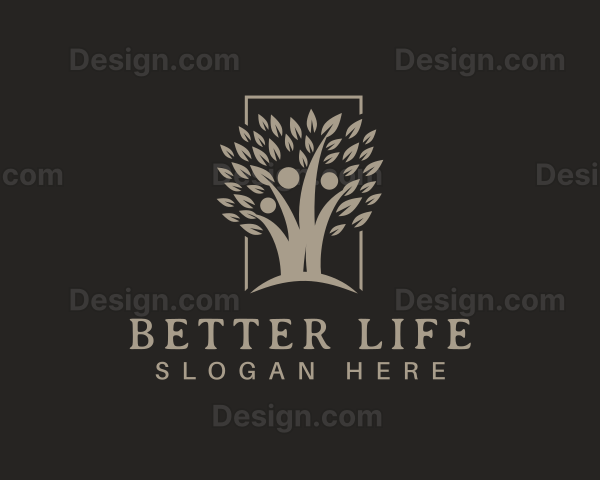 Human Tree Plant Logo